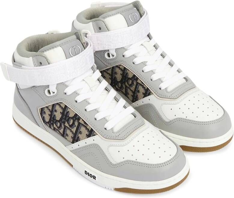 Dior Oblique Canvas High-Top Sneakers Gray Heren