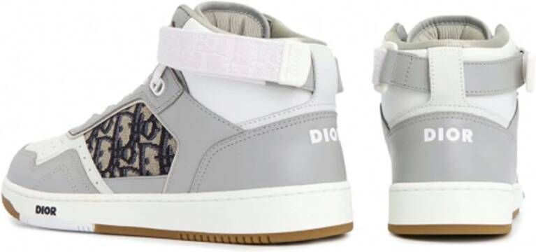 Dior Oblique Canvas High-Top Sneakers Gray Heren