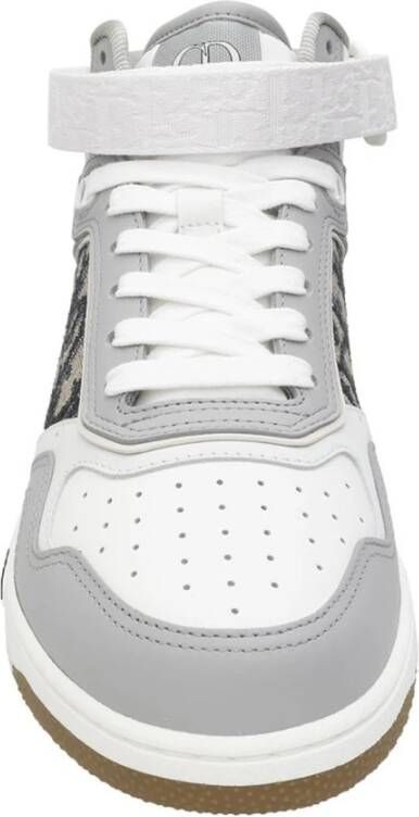 Dior Oblique Canvas High-Top Sneakers Gray Heren