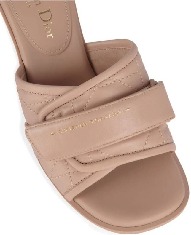 Dior Sandalen met hoge hak en toplogo-detail Beige Dames