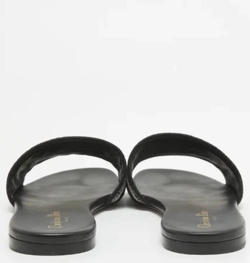 Dior Vintage Pre-owned Canvas flats Black Dames