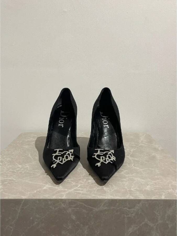 Dior Vintage Pre-owned Canvas heels Black Dames