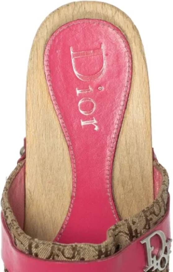 Dior Vintage Pre-owned Canvas sandals Beige Dames