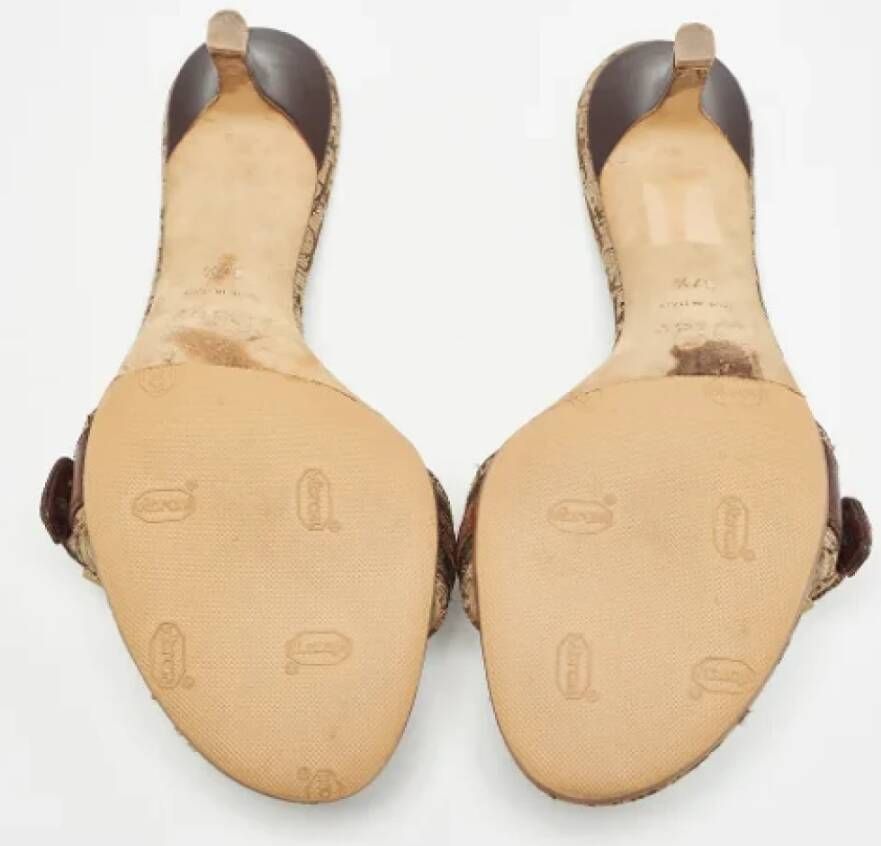 Dior Vintage Pre-owned Canvas sandals Brown Dames