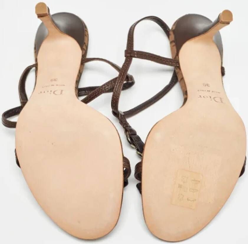 Dior Vintage Pre-owned Canvas sandals Brown Dames