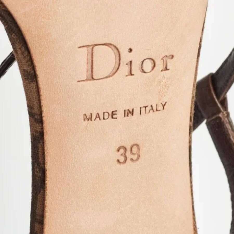 Dior Vintage Pre-owned Canvas sandals Brown Dames