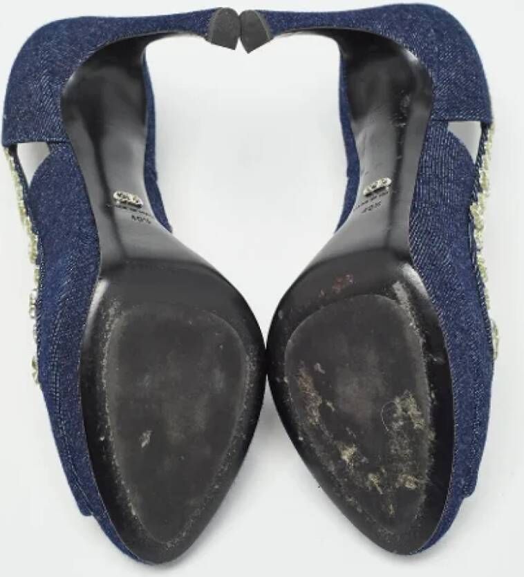 Dior Vintage Pre-owned Denim heels Blue Dames