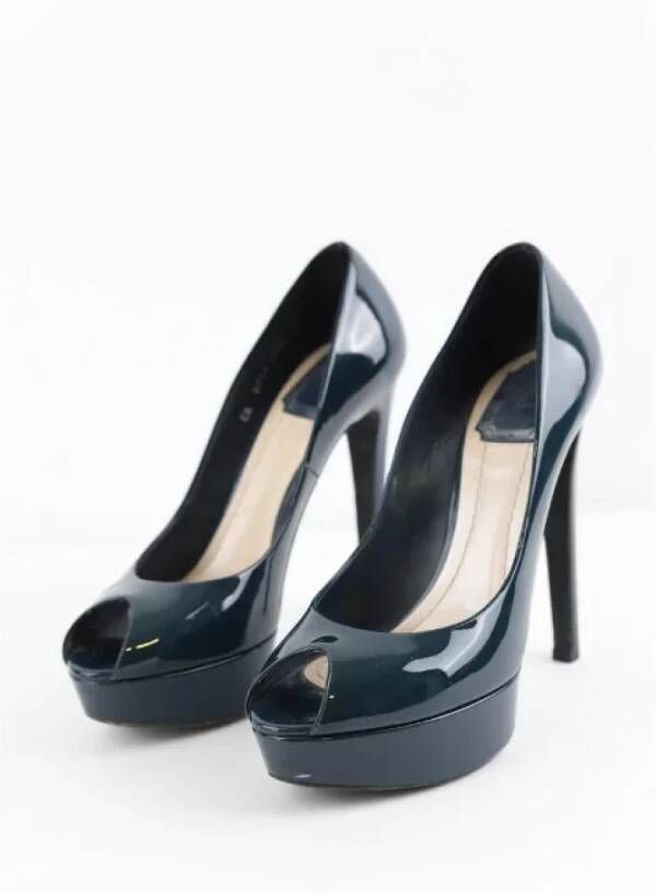 Dior Vintage Pre-owned Fabric heels Blue Dames