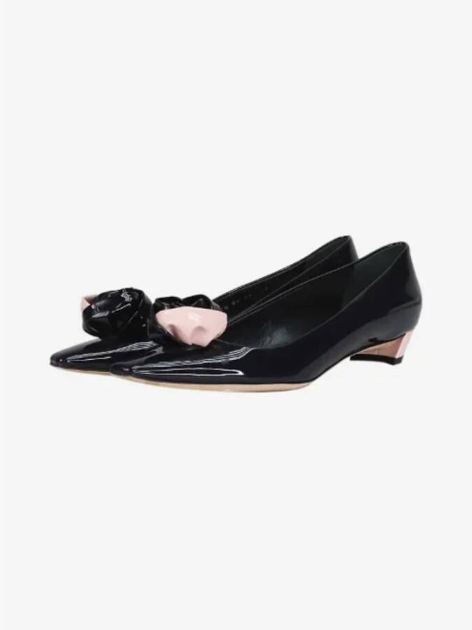 Dior Vintage Pre-owned Leather flats Black Dames