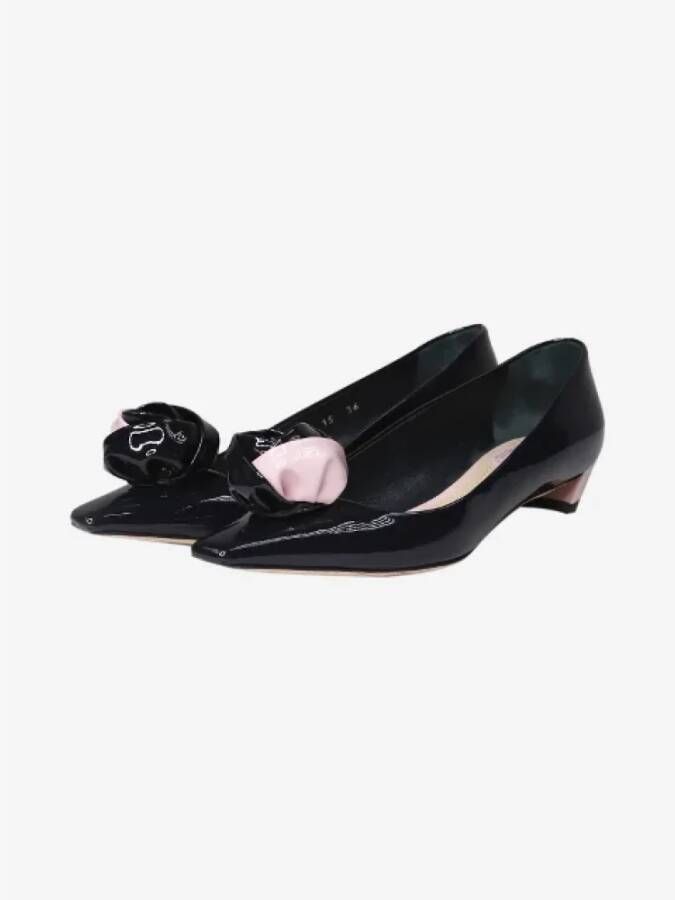 Dior Vintage Pre-owned Leather flats Black Dames