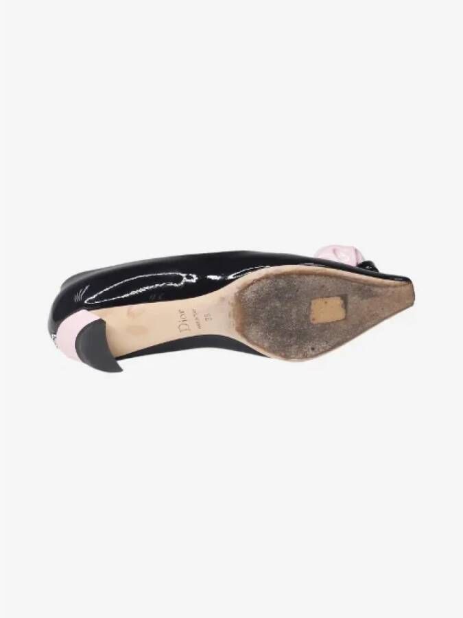 Dior Vintage Pre-owned Leather flats Black Dames