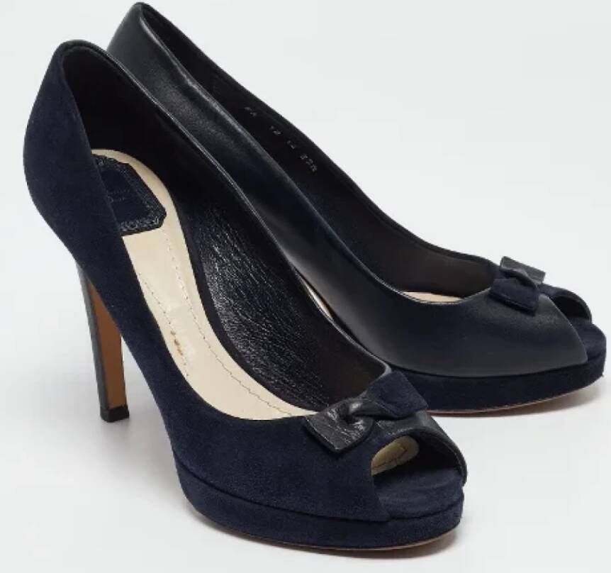 Dior Vintage Pre-owned Leather heels Blue Dames