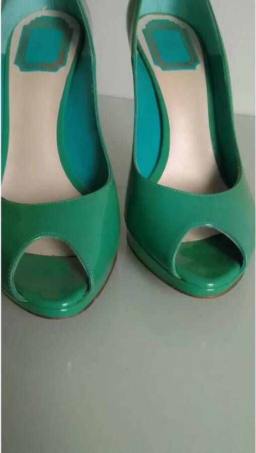 Dior Vintage Pre-owned Leather heels Green Dames