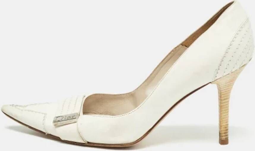 Dior Vintage Pre-owned Leather heels White Dames