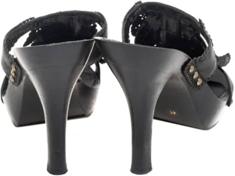 Dior Vintage Pre-owned Leather sandals Black Dames