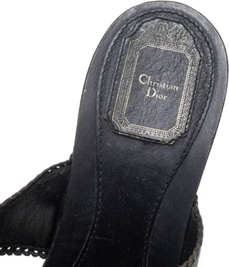 Dior Vintage Pre-owned Leather sandals Black Dames