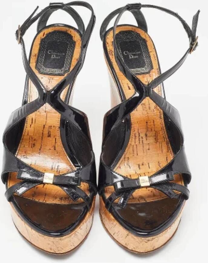 Dior Vintage Pre-owned Leather sandals Black Dames