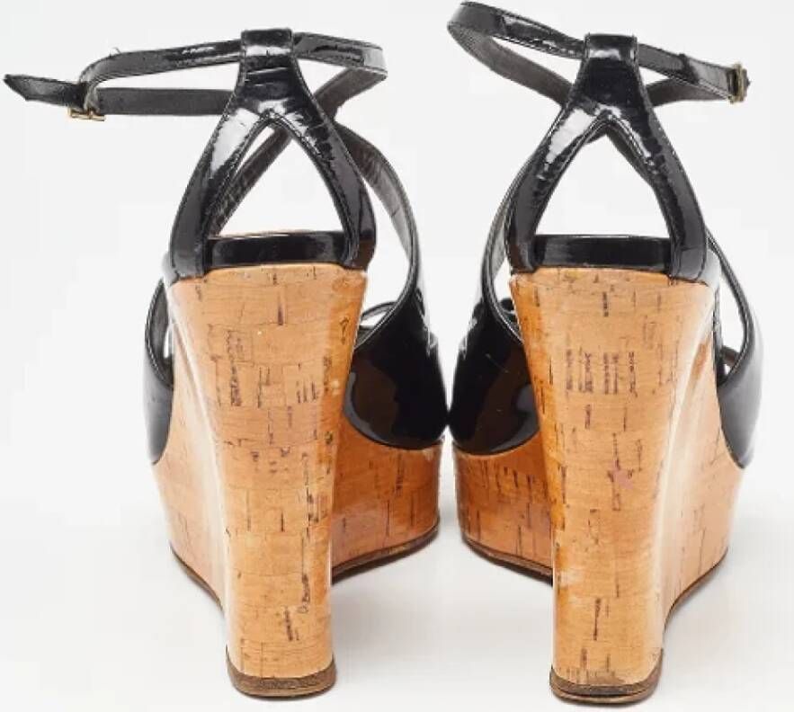 Dior Vintage Pre-owned Leather sandals Black Dames