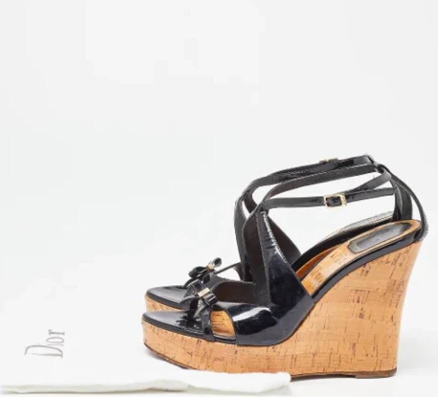 Dior Vintage Pre-owned Leather sandals Black Dames