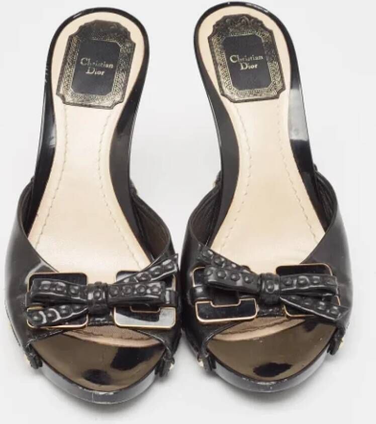 Dior Vintage Pre-owned Leather sandals Black Dames