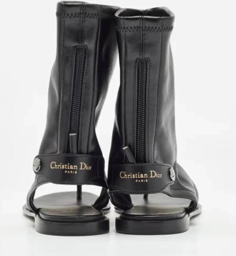 Dior Vintage Pre-owned Leather sandals Black Dames