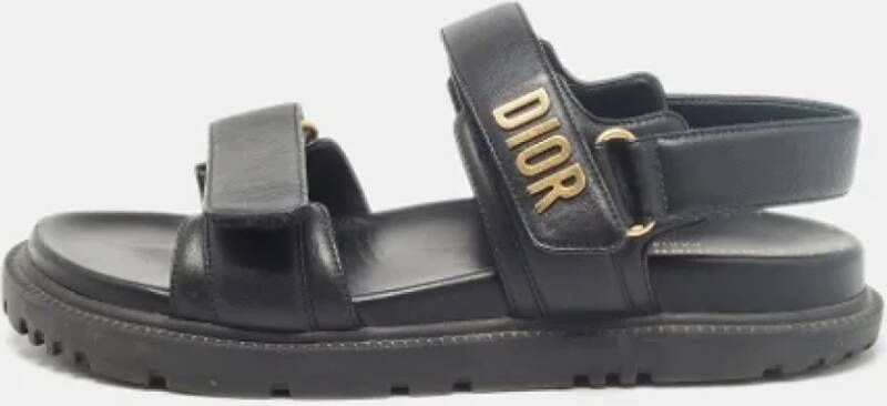 Dior Vintage Pre-owned Leather sandals Black Dames