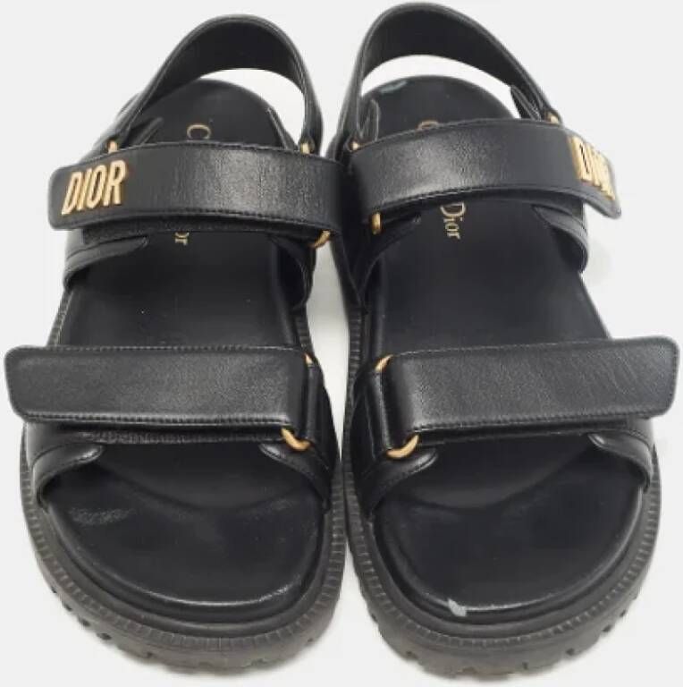 Dior Vintage Pre-owned Leather sandals Black Dames