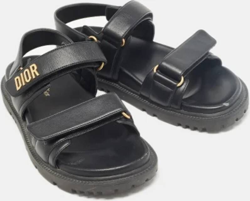 Dior Vintage Pre-owned Leather sandals Black Dames