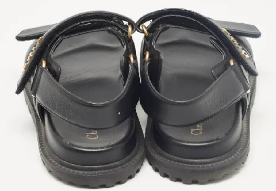 Dior Vintage Pre-owned Leather sandals Black Dames