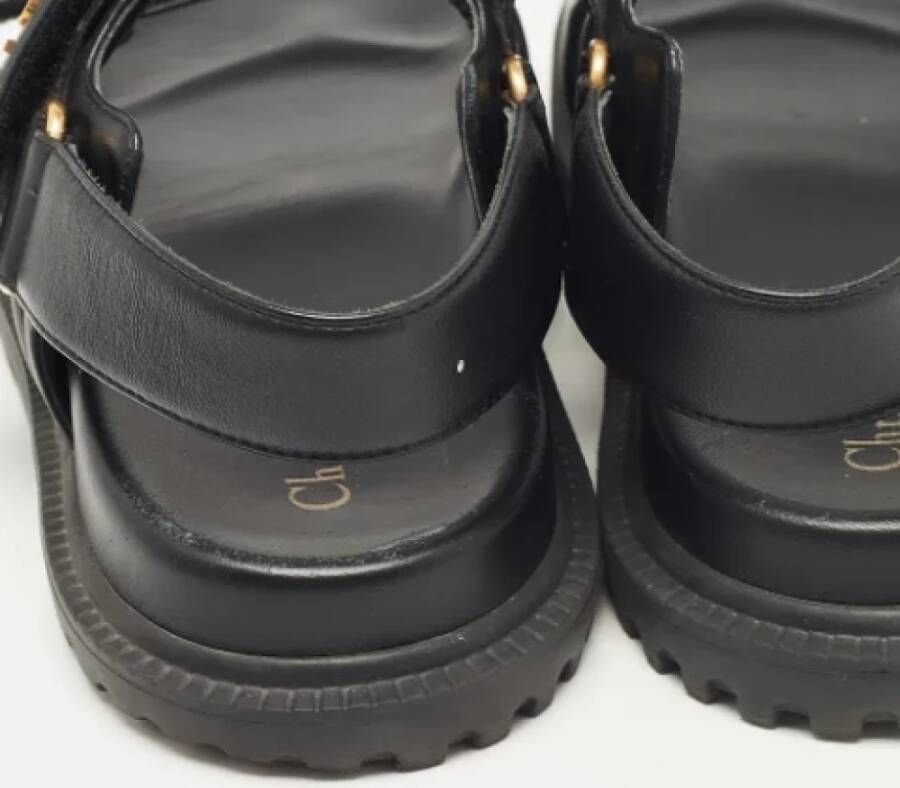 Dior Vintage Pre-owned Leather sandals Black Dames