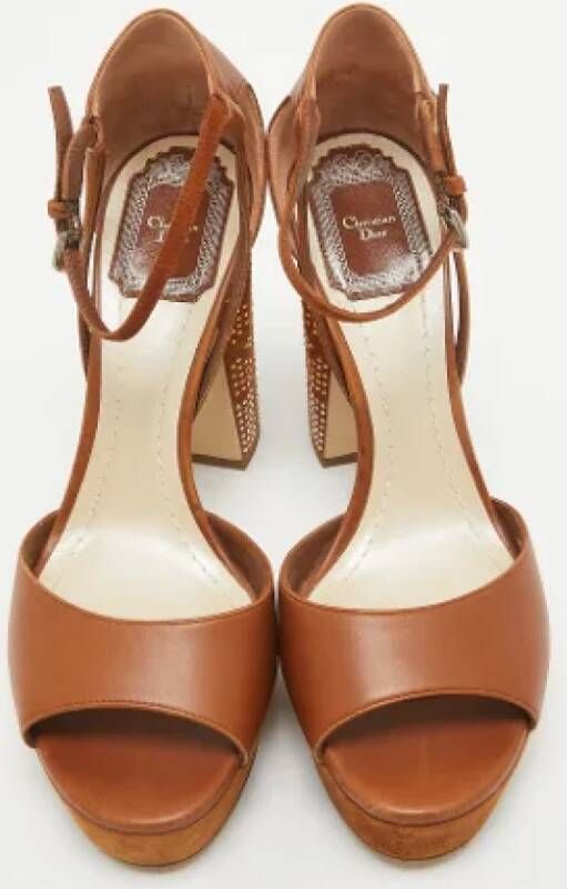 Dior Vintage Pre-owned Leather sandals Brown Dames