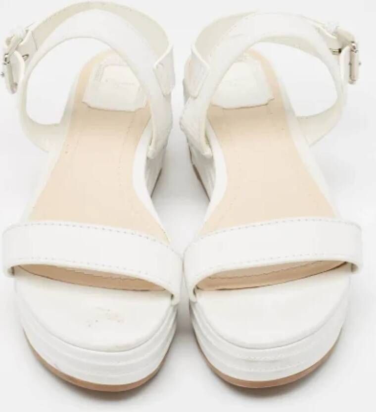 Dior Vintage Pre-owned Leather sandals White Dames