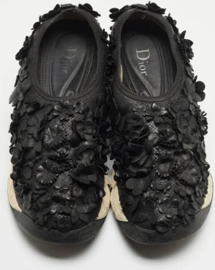 Dior Vintage Pre-owned Leather sneakers Black Dames
