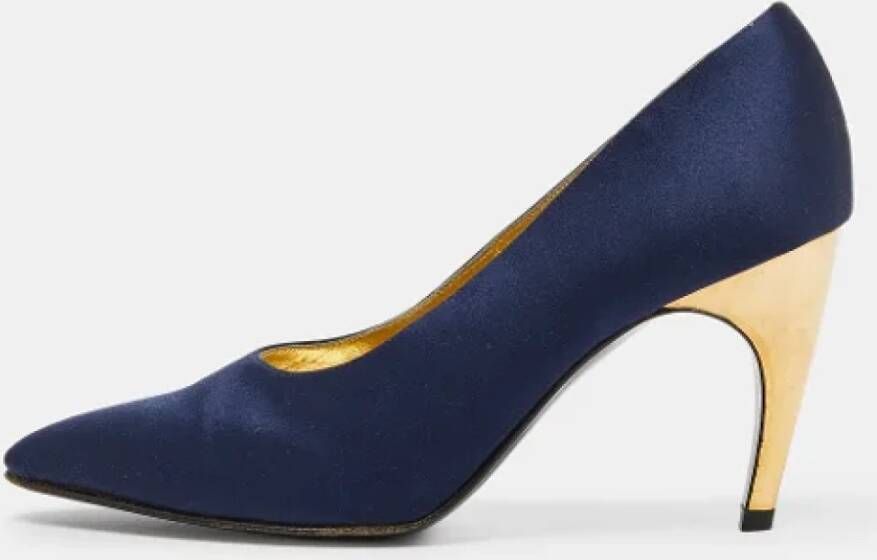 Dior Vintage Pre-owned Satin heels Blue Dames