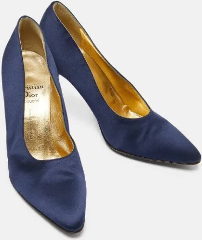 Dior Vintage Pre-owned Satin heels Blue Dames