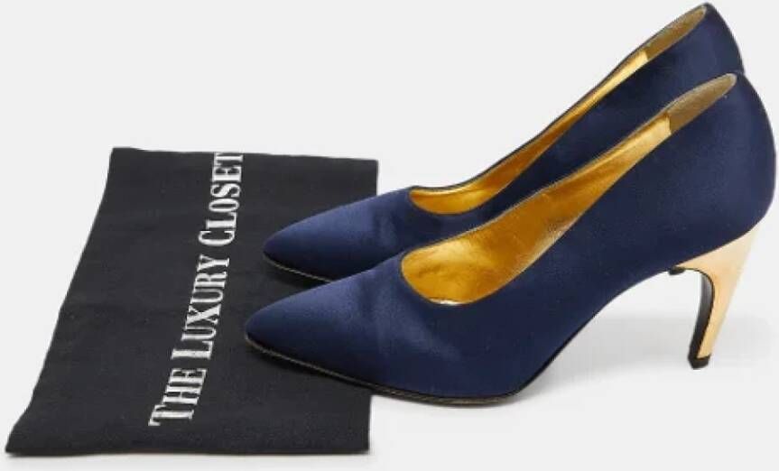 Dior Vintage Pre-owned Satin heels Blue Dames