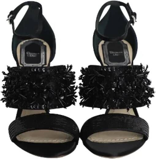 Dior Vintage Pre-owned Satin sandals Black Dames