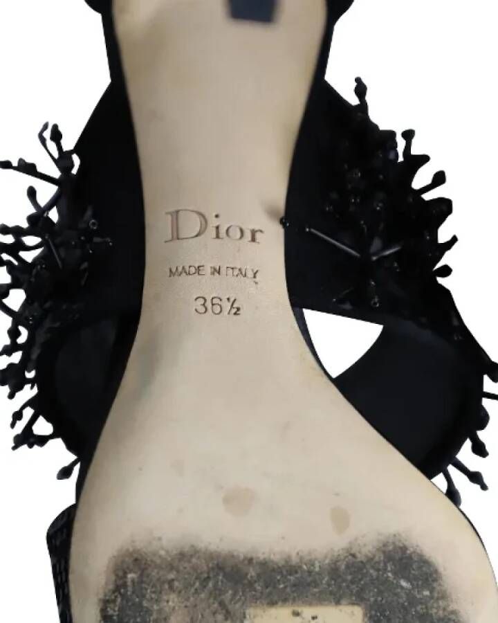 Dior Vintage Pre-owned Satin sandals Black Dames