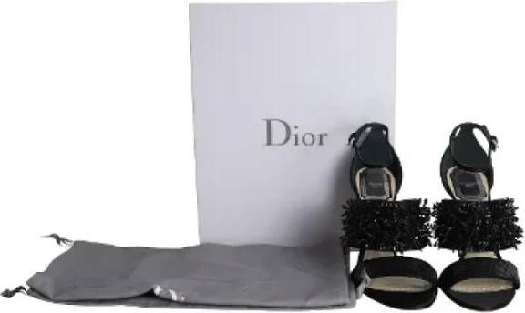 Dior Vintage Pre-owned Satin sandals Black Dames