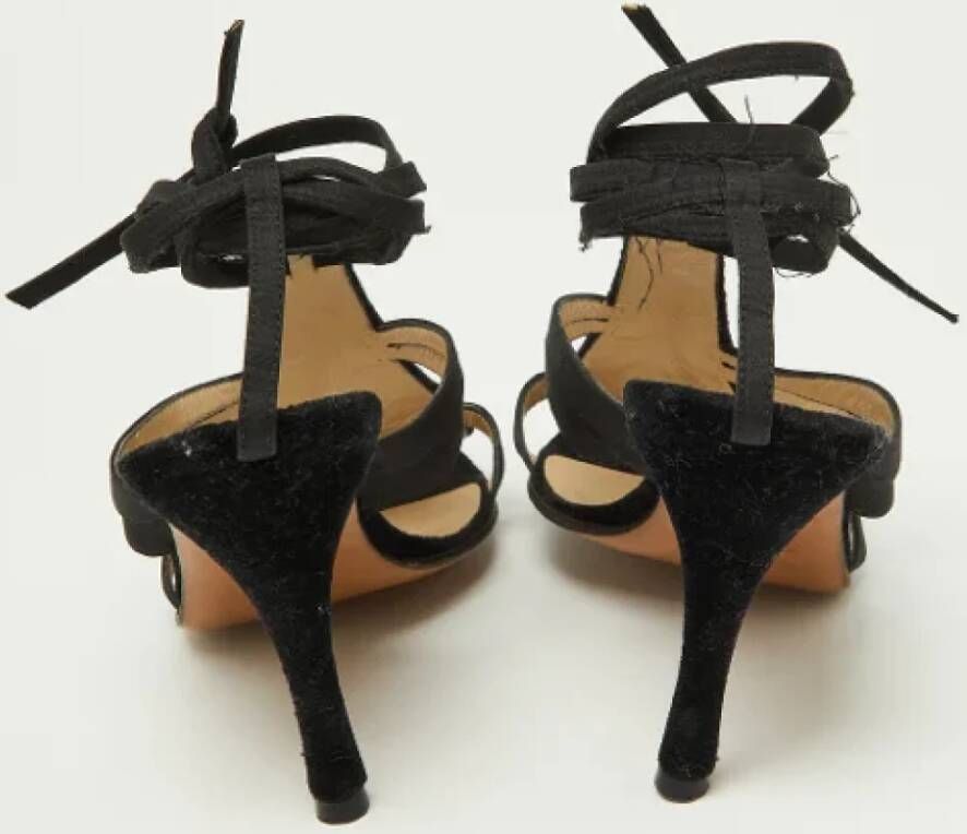 Dior Vintage Pre-owned Satin sandals Black Dames