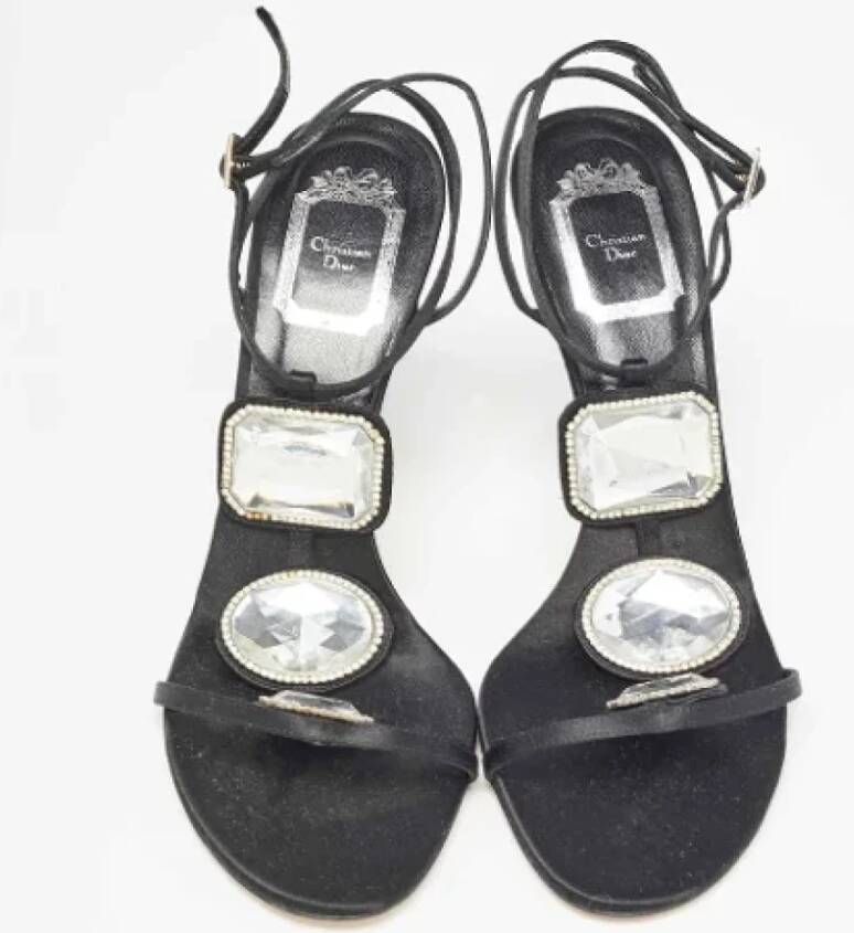 Dior Vintage Pre-owned Satin sandals Black Dames