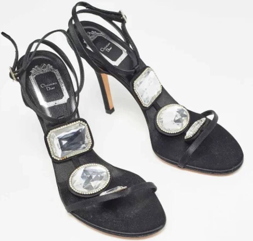 Dior Vintage Pre-owned Satin sandals Black Dames