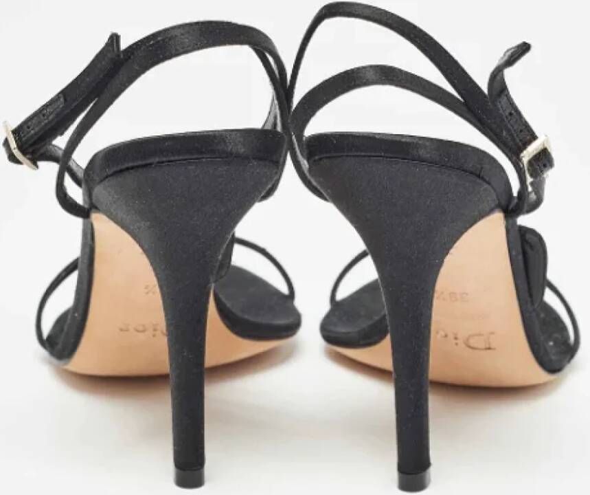 Dior Vintage Pre-owned Satin sandals Black Dames