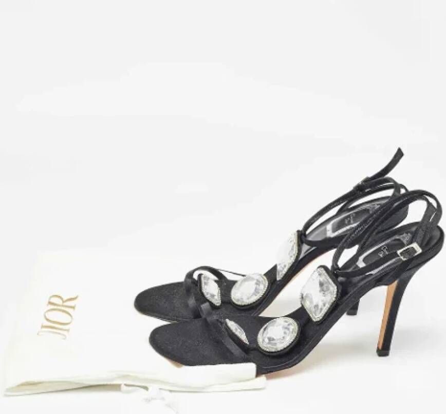 Dior Vintage Pre-owned Satin sandals Black Dames