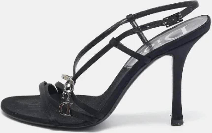 Dior Vintage Pre-owned Satin sandals Black Dames