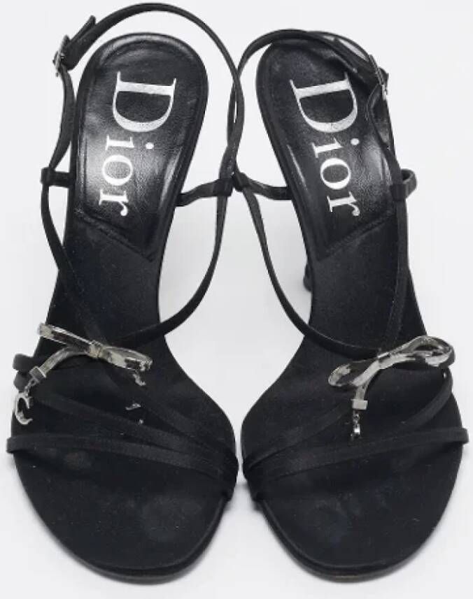 Dior Vintage Pre-owned Satin sandals Black Dames