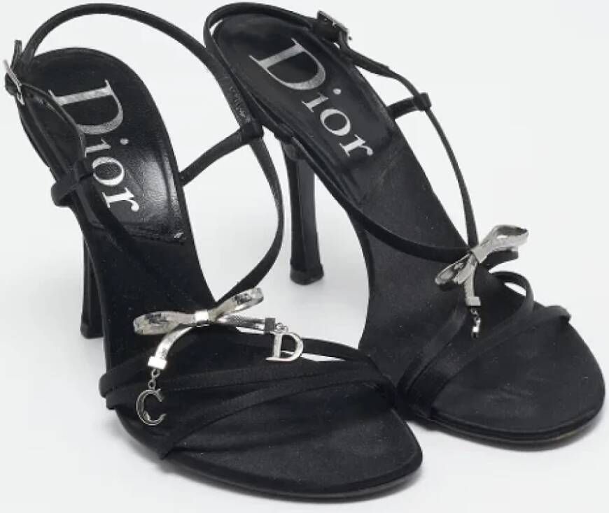 Dior Vintage Pre-owned Satin sandals Black Dames