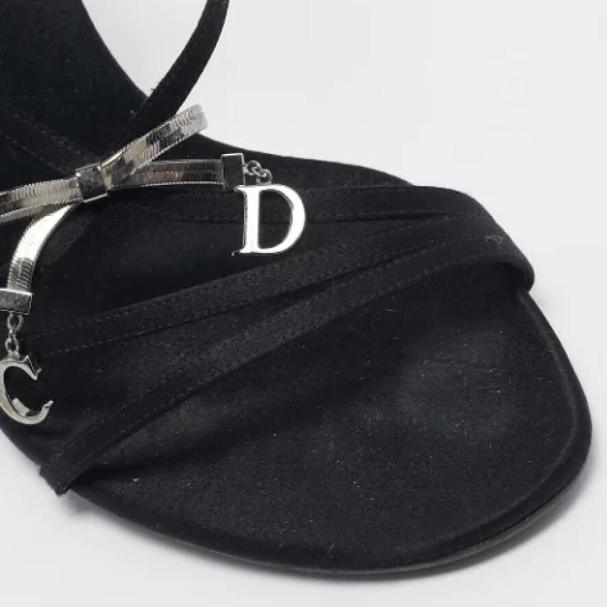 Dior Vintage Pre-owned Satin sandals Black Dames