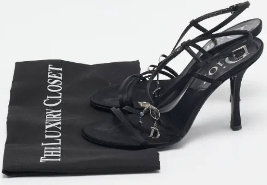 Dior Vintage Pre-owned Satin sandals Black Dames