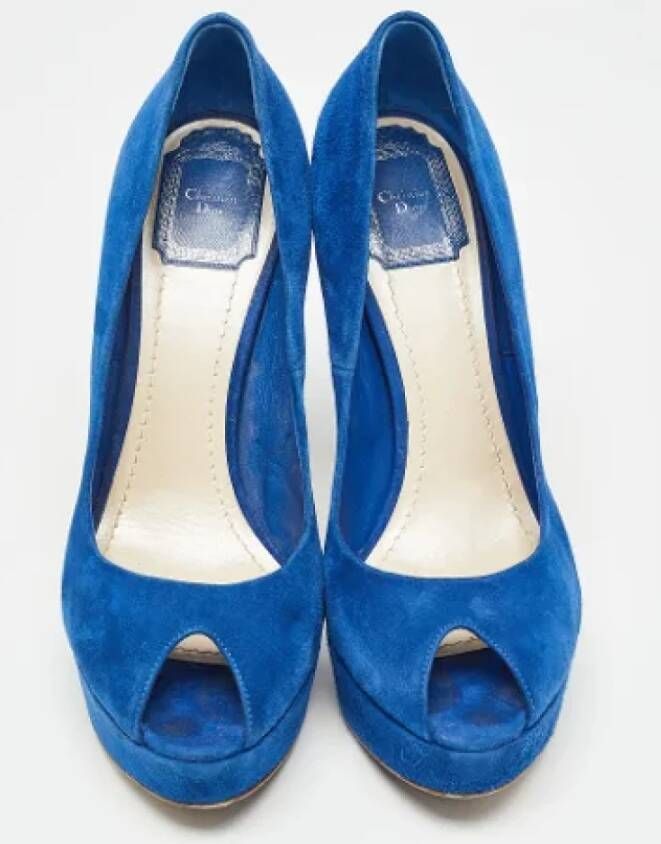 Dior Vintage Pre-owned Suede heels Blue Dames